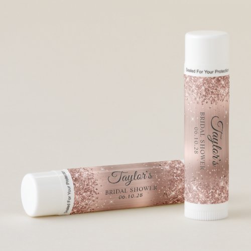 Glittery Rose Gold Foil Bridal Shower Lip Balm