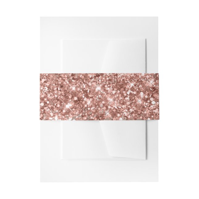 Glittery Rose Gold Foil Digital Art Invitation Belly Band (Front Example)