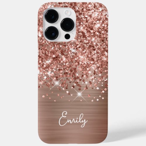 Glittery Rose Gold Foil Glam Case_Mate iPhone 14 Pro Max Case