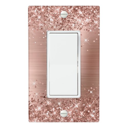 Glittery Rose Gold Foil Light Switch Cover