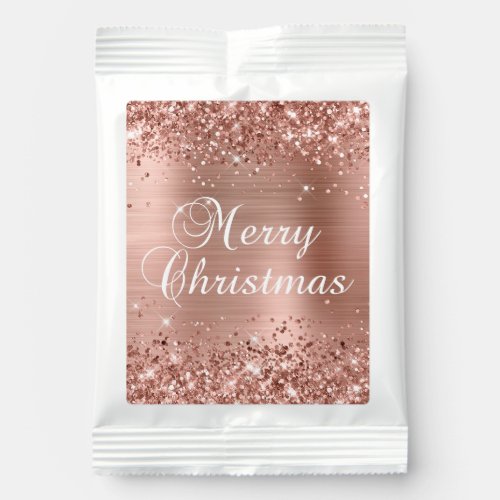 Glittery Rose Gold Foil Merry Christmas Hot Chocolate Drink Mix