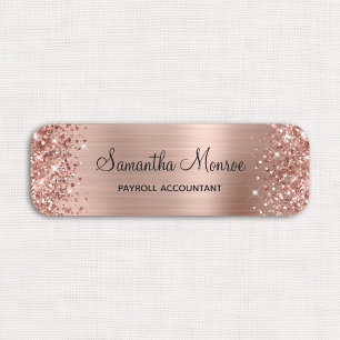 Glittery Rose Gold Foil Name Tag