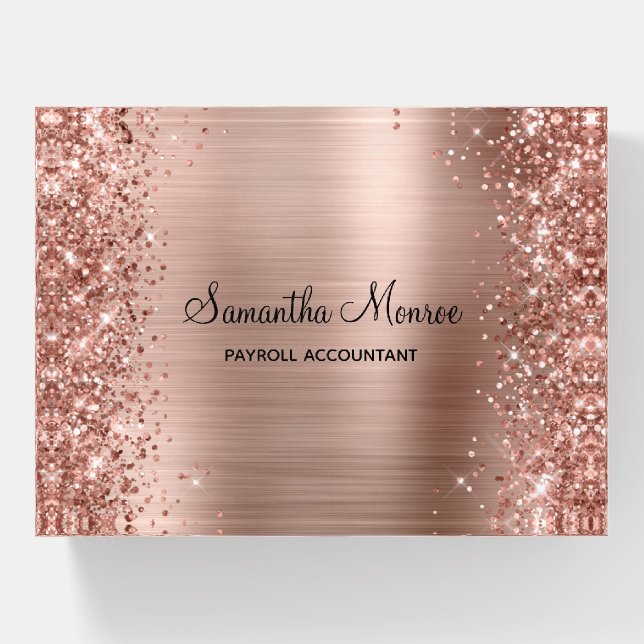 Glittery Rose Gold Foil Paperweight (Front)