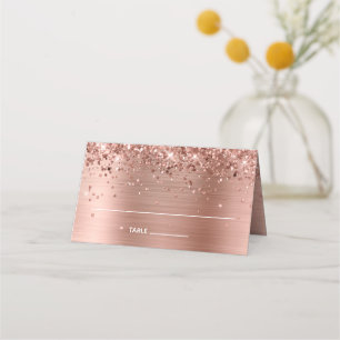 Glittery Rose Gold Foil Place Card