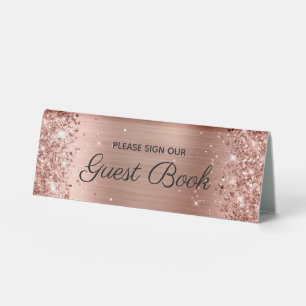 Glittery Rose Gold Foil Sign Our Guestbook Sign