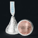 Glittery Rose Gold Foil Wedding Hershey®'s Kisses®<br><div class="desc">Create your own modern glamorous wedding chocolate candies.
Faux rose gold glitter and a rose gold and pink blush digital art faux foil background.
Customize the font style,  size and color.</div>