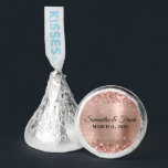 Glittery Rose Gold Foil Wedding Hershey®'s Kisses®<br><div class="desc">Create your own modern glamorous wedding chocolate candies.
Faux rose gold glitter and a rose gold and pink blush digital art faux foil background.
Customize the font style,  size and color.</div>