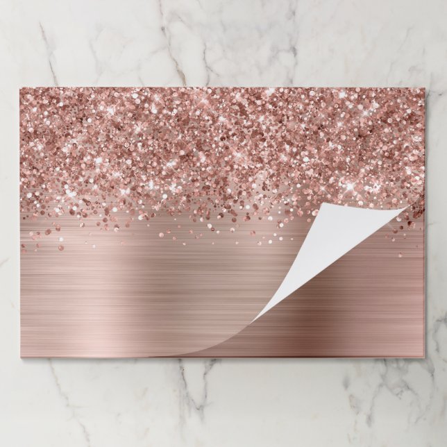 Glittery Rose Gold Glam Blank Paper Pad (Folded)