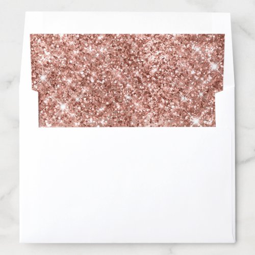 Glittery Rose Gold Glam Envelope Liner