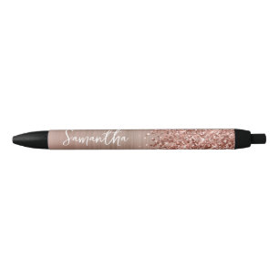 Glittery Rose Gold Glam Name Pen