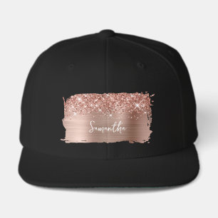 Glittery Rose Gold Glam Name Visor