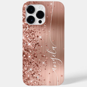 Glittery Rose Gold Glam Signature Case-Mate iPhone 14 Pro Max Case