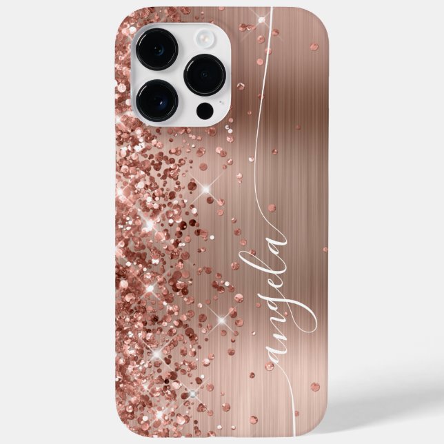 Glittery Rose Gold Glam Signature Case-Mate iPhone Case (Back)