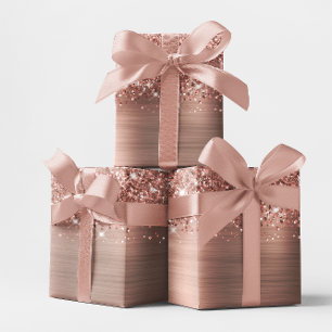 Glittery Rose Gold Glam Wrapping Paper
