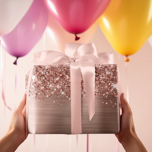 Glittery Rose Gold Glam Wrapping Paper Sheets (Glittery Rose Gold Glam Wrapping Paper Sheets)