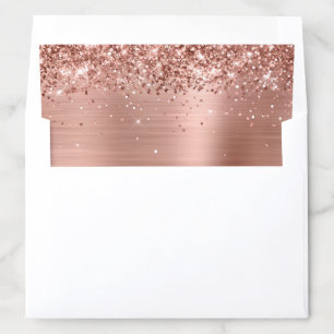 Glittery Rose Gold Ombre Foil Envelope Liner