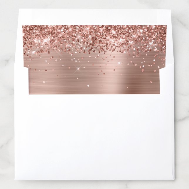 Glittery Rose Gold Ombre Foil Envelope Liner (In Envelope)