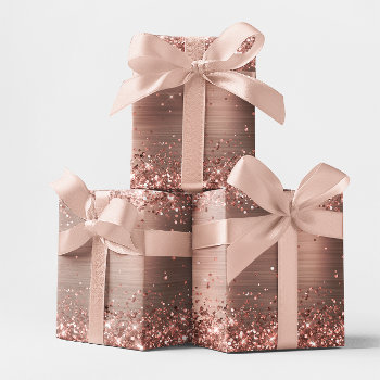 Glittery Rose Gold Ombre Foil Wrapping Paper Sheets by annaleeblysse at Zazzle
