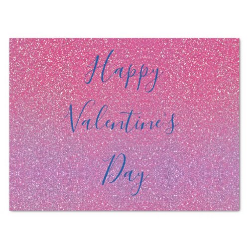 Glittery Rose Gold Pink Happy Valentines Day Tissue Paper