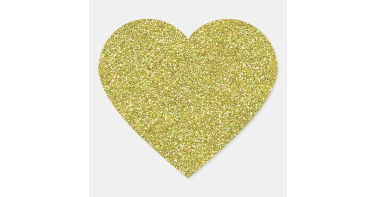 Glittery Shiny Gold Glitters Heart Sticker