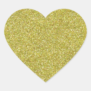 Glittery Shiny Gold Glitters Heart Sticker