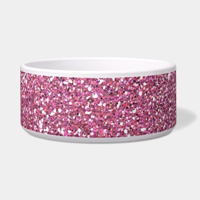 Glittery Shiny Pink Glitters Bowl (Front)