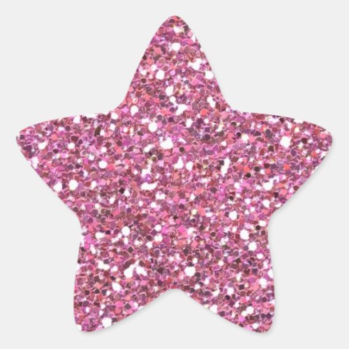 Glittery Shiny Pink Glitters Star Sticker