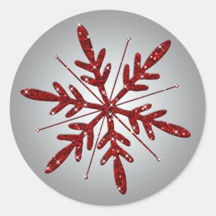 Merry Christmas Snowflake Stickers/Envelope Seals