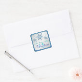 Glittery Silver Aqua Blue Green Snowflakes Sticker (Envelope)
