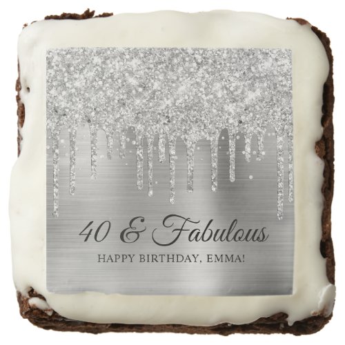 Glittery Silver Drips Metallic Foil 40  Fabulous Brownie