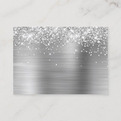 Glittery Silver Foil Blank Mighty Place Card