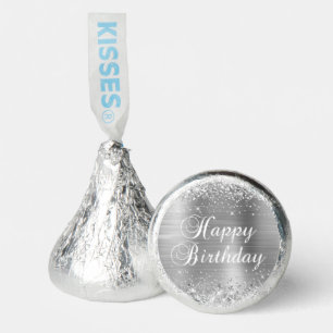 Glittery Silver Foil Happy Birthday Hershey®'s Kisses®