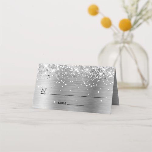 Glittery Silver Foil Lined Place Card