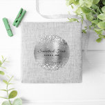 Glittery Silver Foil Wedding Classic Round Sticker<br><div class="desc">Create your own modern glamorous wedding stickers or envelop seals.
Faux silver glitter and a silvery grey metallic digital art faux foil background.
Customize the font style,  size and color.</div>