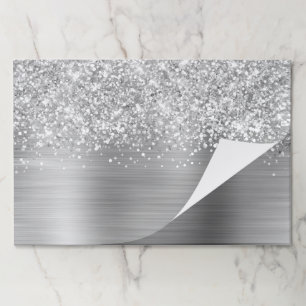 Glittery Silver Glam Blank Paper Pad