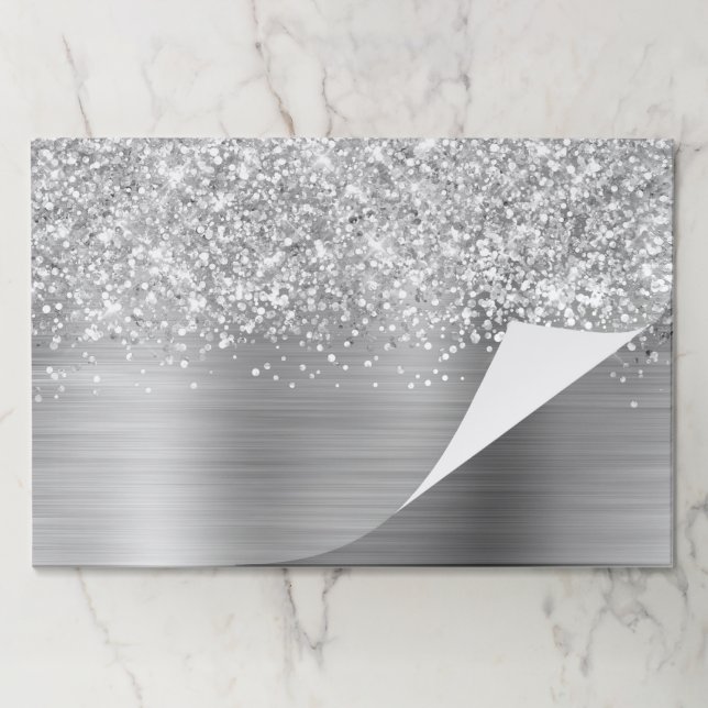 Glittery Silver Glam Blank Paper Pad (Folded)