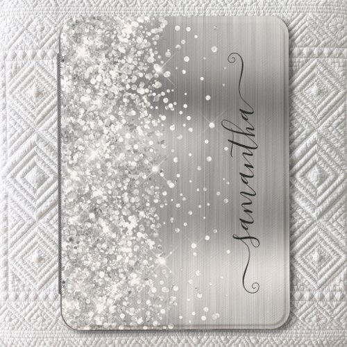 Glittery Silver Glam Girly Signature Kindle Cover