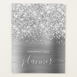 Glittery Silver Glam Planner