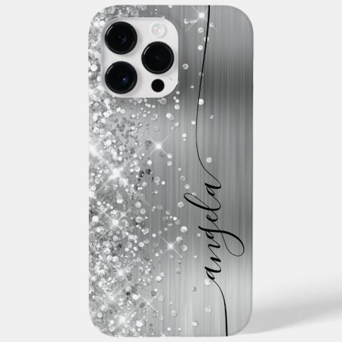 Glittery Silver Glam Signature Case_Mate iPhone 14 Pro Max Case