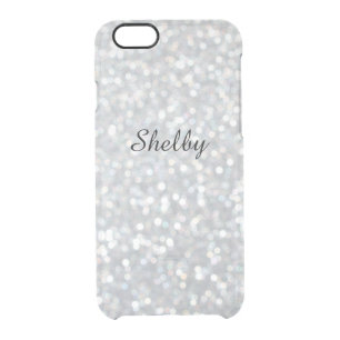 Glittery Silver iPhone 6/6s Case with Name
