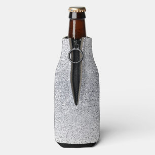Glittery Silver Ombre Bottle Cooler