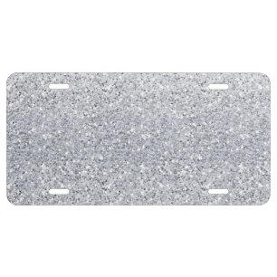 Glittery Silver Ombre License Plate