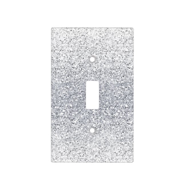 Glittery Silver Ombre Light Switch Cover (Front)