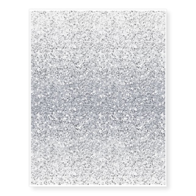 Glittery Silver Ombre Temporary Tattoos (Front)