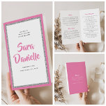 Glittery Silver & Pink Bat Mitzvah Folded Program Flyer<br><div class="desc">The weight of this paper is prefect for your program. It is much heavier than copy paper and is perfect for your disposable programs. Use the template to fill in your information. The "Customize further" feature can be used to change the font (size, style, color), and add more lines of...</div>