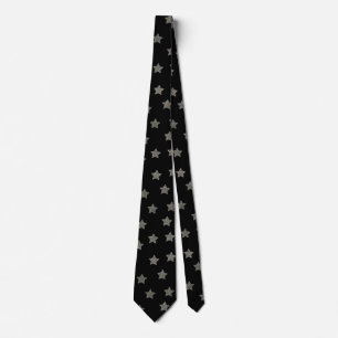 Glittery Silver Stars  Pattern   Neck Tie