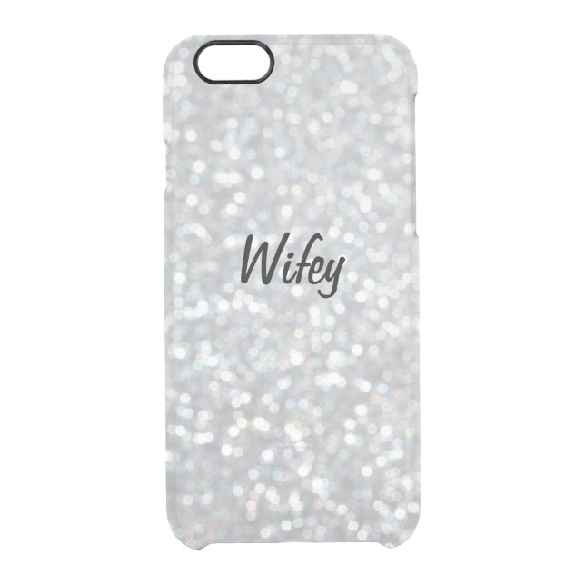 Glittery Silver Wifey iPhone 6/6s Case (Back)