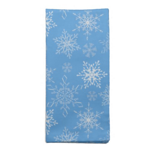 Glittery Snowflakes with Blue Background Cloth Napkin