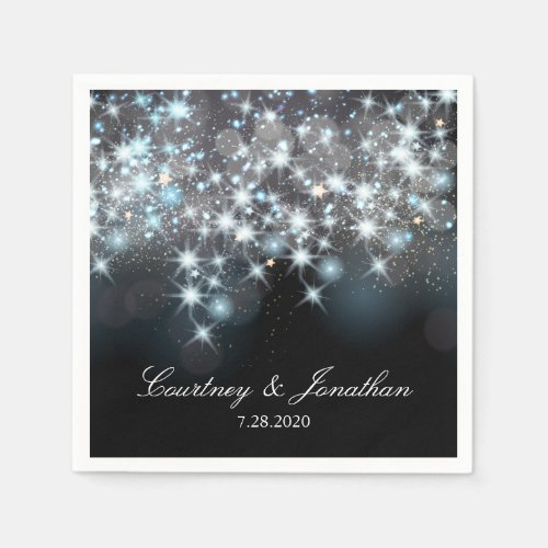 Glittery Sparkle Lights Elegant Glamorous Wedding Napkins