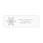 Glittery Sparkle Silver Snowflake for Christmas Label<br><div class="desc">These simple holiday return address labels feature a silver glitter look snowflake on a plain white background that makes this winter design perfect for so many Christmas needs. (Please note the design is printed on and the label does not contain actual glitter.)</div>